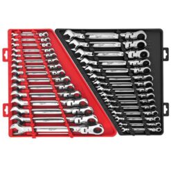Milwaukee 48-22-9413-48-22-9513 144-Position Flex-Head Ratcheting Combination Wrench Set SAE and METRIC (30-Piece)