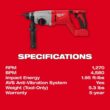 Milwaukee 2613-20 M18 18V Lithium-Ion Brushless Cordless 1 in. SDS-Plus D-Handle Rotary Hammer (Tool-Only)