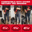 Milwaukee 49-90-2022-0980-20 AIR-TIP 1-1/4 in. to 2-1/2 in. Dust Collector and M12 AIR-TIP Wet/Dry Shop Vacuum Utility Nozzle Attachments
