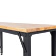 Montezuma MWB722430B 6 ft. Adjustable Height Steel Workbench with Solid Wood Work Top