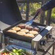Monument Grills 55000 2-Burner Portable Table Top Propane Gas Griddle in Stainless Steel with Locking Lid