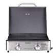 Monument Grills 55000 2-Burner Portable Table Top Propane Gas Griddle in Stainless Steel with Locking Lid