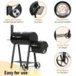 PHI VILLA THD-E02GR006-2 Offset Charcoal Smoker and Grill in Black