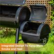 PHI VILLA THD-E02GR006-2 Offset Charcoal Smoker and Grill in Black