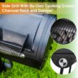 PHI VILLA THD-E02GR006-2 Offset Charcoal Smoker and Grill in Black