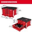 Milwaukee 48-22-8447 PACKOUT 22 in. Modular 3-Drawer Multi Drawer Tool Box with Metal Reinforced Corners and 50 lbs. Capacity