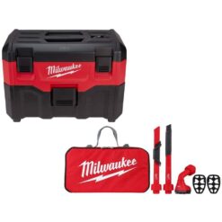 Milwaukee 0880-20-49-90-2019A M18 18-Volt 2 Gal. Lithium-Ion Cordless Wet/Dry Vacuum with AIR-TIP 1-1/4 in. - 2-1/2 in. (4-Piece) Automotive Kit