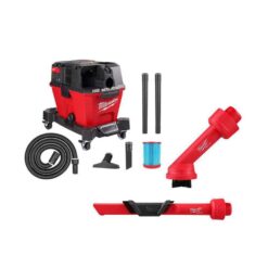 Milwaukee 0910-20-49-90-2035-49-90-2023 M18 FUEL 6 Gal. Cordless Wet/Dry Shop Vacuum W/Filter, Hose and AIR-TIP 1-1/4 in. - 2-1/2 in. Brush and Crevice Tools