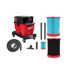 Milwaukee 0920-20-49-90-1978-49-90-1990 M18 FUEL 9 Gal. Cordless Dual-Battery Wet/Dry Shop Vacuum with Extra High Efficiency Filter and Wet Foam Filter
