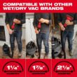 Milwaukee 0920-20-49-90-2020 M18 FUEL 9 Gal. Cordless Dual-Battery Wet/Dry Shop Vacuum with AIR-TIP 1-1/4 in. - 2-1/2 in. Swiveling Palm Brush Tool