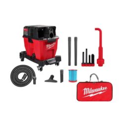 Milwaukee 0920-20-49-90-2026-49-90-2019 M18 FUEL 9 Gal. Cordless Dual-Battery Wet/Dry Shop Vacuum with AIR-TIP 1-1/4 in. - 2-1/2 in. Right Angle Tool and Bag