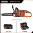 RIDGID R01101K 18V Brushless 12 in. Electric Chainsaw Kit - 6.0 Ah MAX Battery, Charger Included