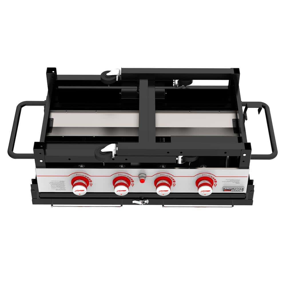Royal Gourmet GB4000F 36 in. 4-Burner Propane BBQ Grill in Black Flat Top Gas Griddle with Top Cover Lid, for Large Outdoor Camping Royal Gourmet GB4000F 36 in. 4-Burner Propane BBQ Grill in Black Flat Top Gas Griddle with Top Cover Lid, for Large Outdoor Camping - Image 4