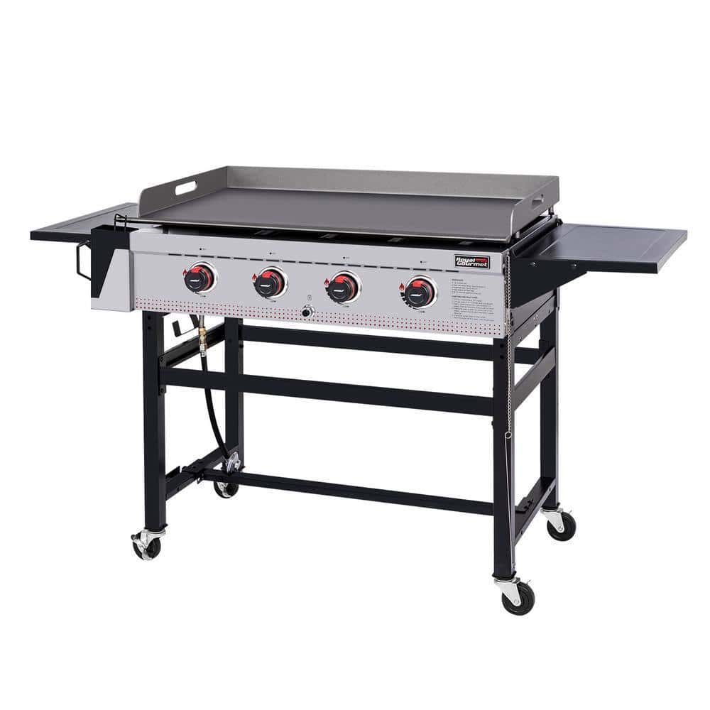 Royal Gourmet GB4003 36 in. 4-Burner Flat Top Gas Grill Griddle Liquid Propane Outdoor Griddle Station, 52,000 BTU in Black Royal Gourmet GB4003 36 in. 4-Burner Flat Top Gas Grill Griddle Liquid Propane Outdoor Griddle Station, 52,000 BTU in Black - Image 2