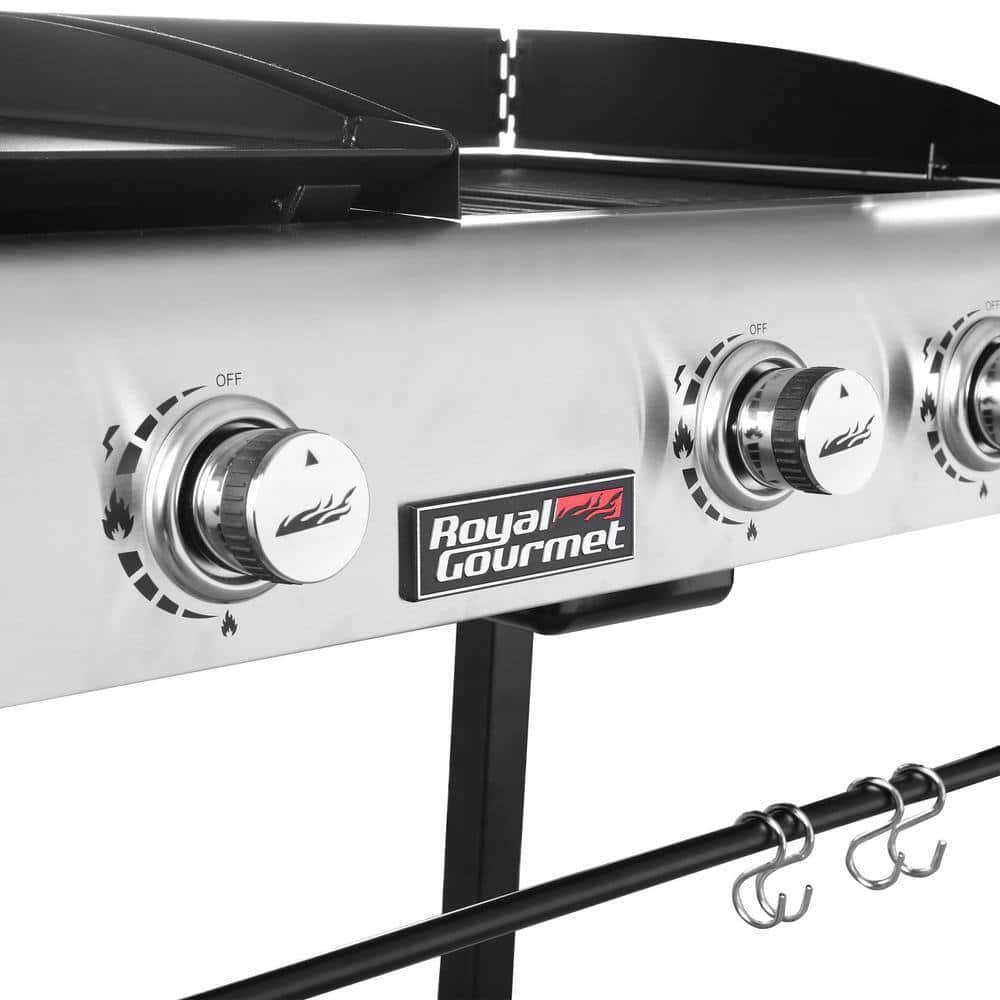 Royal Gourmet GD401C 4-Burners Portable Propane Gas Grill and Griddle Combo Grills in Black with Side Tables with Cover Royal Gourmet GD401C 4-Burners Portable Propane Gas Grill and Griddle Combo Grills in Black with Side Tables with Cover - Image 9