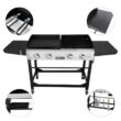 Royal Gourmet GD401C 4-Burners Portable Propane Gas Grill and Griddle Combo Grills in Black with Side Tables with Cover Royal Gourmet GD401C 4-Burners Portable Propane Gas Grill and Griddle Combo Grills in Black with Side Tables with Cover