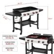 Royal Gourmet GD403 4-Burner 48,000 BTU Portable Flat Top Gas Grill and Griddle Combo Grill in Black with Folding Legs for Outdoor Cooking Royal Gourmet GD403 4-Burner 48,000 BTU Portable Flat Top Gas Grill and Griddle Combo Grill in Black with Folding Legs for Outdoor Cooking