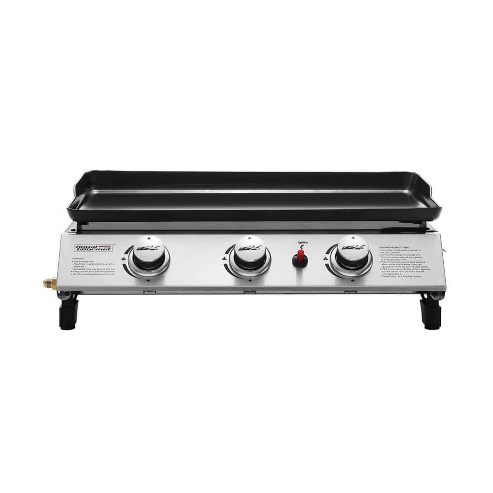 Royal Gourmet PD1300 Portable 3-Burner Built-in Propane Gas Grill in Stainless Steel Royal Gourmet PD1300 Portable 3-Burner Built-in Propane Gas Grill in Stainless Steel