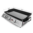 Royal Gourmet PD1300C 3-Burner 26,400-BTU Portable Gas Grill Griddle, Regulator, Cover and Carry Bag Included, Outdoor Camping, Tailgating
