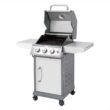 Royal Gourmet GG3001S Stainless Steel 3-Burner Propane Gas Grill, 25,500 BTU Cabinet Style Cas Grill with Side Tables