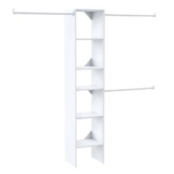ClosetMaid 7032 Selectives 48 in. W - 112 in. W White Reach-In Tower Wall Mount 6-Shelf Wood Closet System