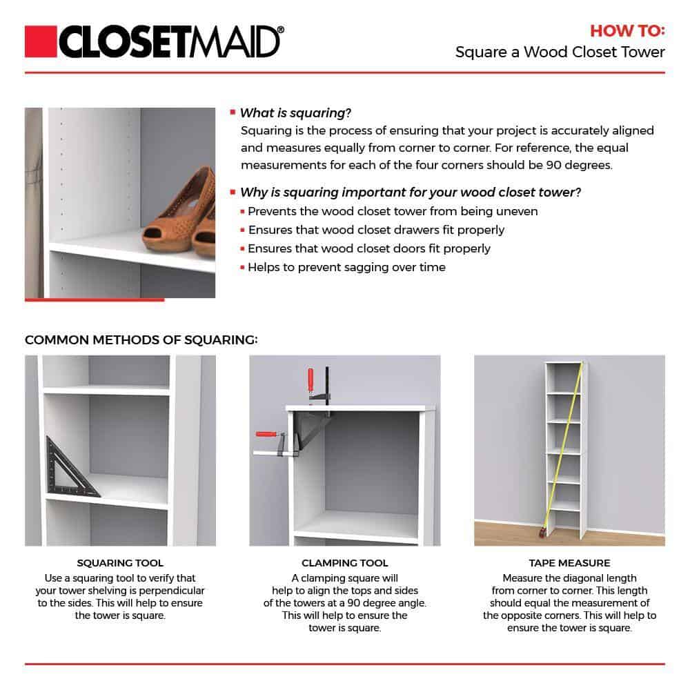 ClosetMaid 7032 Selectives 48 in. W - 112 in. W White Reach-In Tower Wall Mount 6-Shelf Wood Closet System ClosetMaid 7032 Selectives 48 in. W - 112 in. W White Reach-In Tower Wall Mount 6-Shelf Wood Closet System - Image 11