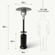 Hanover 7-ft. 48,000 BTU Steel Umbrella Propane Patio Heater in Black, HAN004BLK
