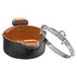 Gotham Steel 5 Quart Stock Multipurpose Pasta Pot with Strainer Lid & Twist and Lock Handles