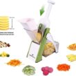 ONCE FOR ALL Safe Mandoline Food Slicer, Multi Vegetable Chopper, Potato Slicer, Food Veggie Chopper for Kitchen, 4 Modes 100+ Presets Adjustable Thickness, Mandolin French Fry Cutter (5 in 1 Green) - 2