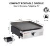 Camplux Propane Gas Grill,Flat Top Grill Station, Stainless Steel BBQ Griddle with Knobs & Ignition,17inch