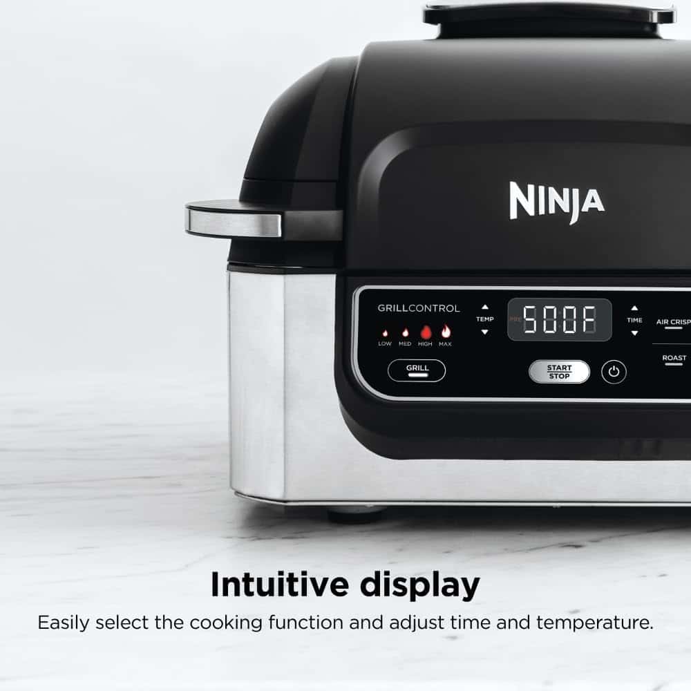 Ninja AG301 Foodi 5-in-1 Indoor Electric Grill with Air Fry, Roast, Bake & Dehydrate - Programmable, Black/Silver Ninja AG301 Foodi 5-in-1 Indoor Electric Grill with Air Fry, Roast, Bake & Dehydrate - Programmable, Black/Silver - 7