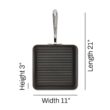 All-Clad HA1 Hard Anodized Nonstick Grill 11x11 Inch Oven Safe 350F Pots and Pans, Cookware Black