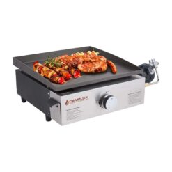 Camplux Propane Gas Grill,Flat Top Grill Station, Stainless Steel BBQ Griddle with Knobs & Ignition,17inch