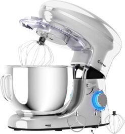 Costway 6.3 Quart Tilt-Head Food Stand Mixer 6 Speed 660W - Silver