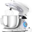 Costway 6.3 Quart Tilt-Head Food Stand Mixer 6 Speed 660W - White