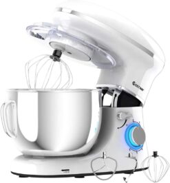 Costway 6.3 Quart Tilt-Head Food Stand Mixer 6 Speed 660W - White
