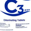 C3 1" Stabilized Trichloro Chlorine Tablets for Swimming Pools - 25lbs