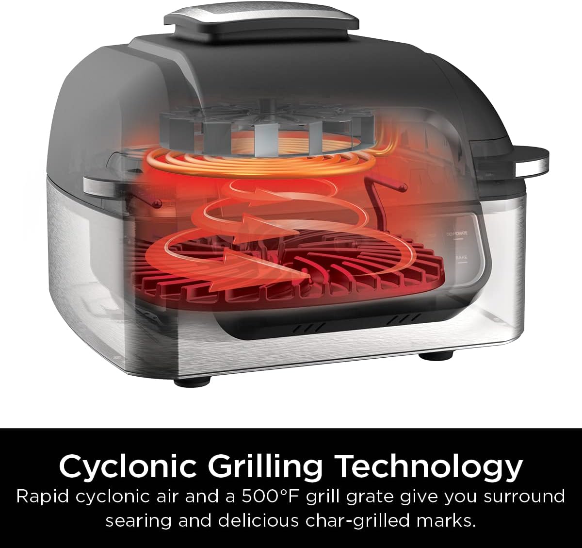 Ninja AG301 Foodi 5-in-1 Indoor Electric Grill with Air Fry, Roast, Bake & Dehydrate - Programmable, Black/Silver Ninja AG301 Foodi 5-in-1 Indoor Electric Grill with Air Fry, Roast, Bake & Dehydrate - Programmable, Black/Silver - 6