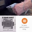 Yukon Glory 3-Piece Mini Grilling Basket Set - Stainless Steel Perforated Grill Baskets