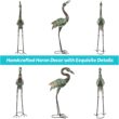 Shorayn Garden Crane Statues, Blue Heron Sculptures for Outdoor, Cranes Decor Metal Bird Shorayn Garden Crane Statues, Blue Heron Sculptures for Outdoor, Cranes Decor Metal Bird, Patina Garden Art Lawn Ornaments for Yard Patio Porch Outside Decorations - 7