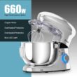 Costway 6.3 Quart Tilt-Head Food Stand Mixer 6 Speed 660W - Silver