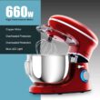 Costway 6.3 Quart Tilt-Head Food Stand Mixer 6 Speed 660W - Red