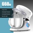 Costway 6.3 Quart Tilt-Head Food Stand Mixer 6 Speed 660W - White