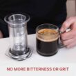 Aeropress Clear Coffee Press – 3 in 1 brew method combines French Press, Pourover, Espresso
