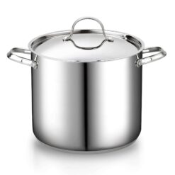 Cooks Standard 18/10 Stainless Steel Stockpot 12-Quart, Classic Deep Cooking Pot Canning Cookware with Stainless Steel Lid, Silver