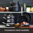 All-Clad HA1 Hard Anodized Nonstick Grill 11x11 Inch Oven Safe 350F Pots and Pans, Cookware Black