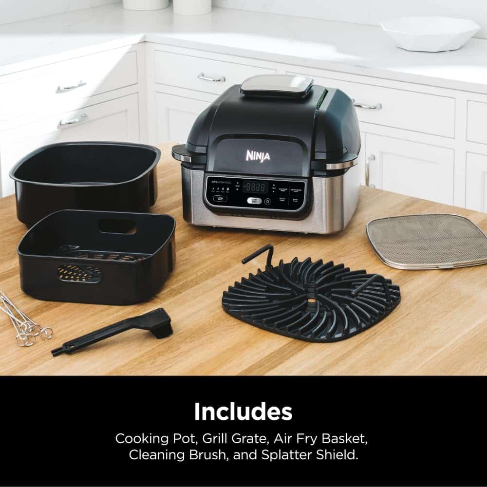 Ninja AG301 Foodi 5-in-1 Indoor Electric Grill with Air Fry, Roast, Bake & Dehydrate - Programmable, Black/Silver Ninja AG301 Foodi 5-in-1 Indoor Electric Grill with Air Fry, Roast, Bake & Dehydrate - Programmable, Black/Silver - 10