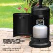 Hanover 7-ft. 48,000 BTU Steel Umbrella Propane Patio Heater in Black, HAN004BLK