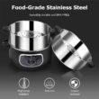 Secura 2 Stainless Steel Food Steamer 8.5 Qt Electric Glass Lid Vegetable Steamer Double Tiered Stackable Baskets with Timer - 4
