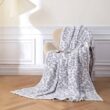 MH MYLUNE HOME Ultra Soft Micro Plush White Grey Leopard Blanket (51x63 inches) Warm Reversible Cheetah Blanket Leopard Pattern Throw for Couch Bed Sofa - 6